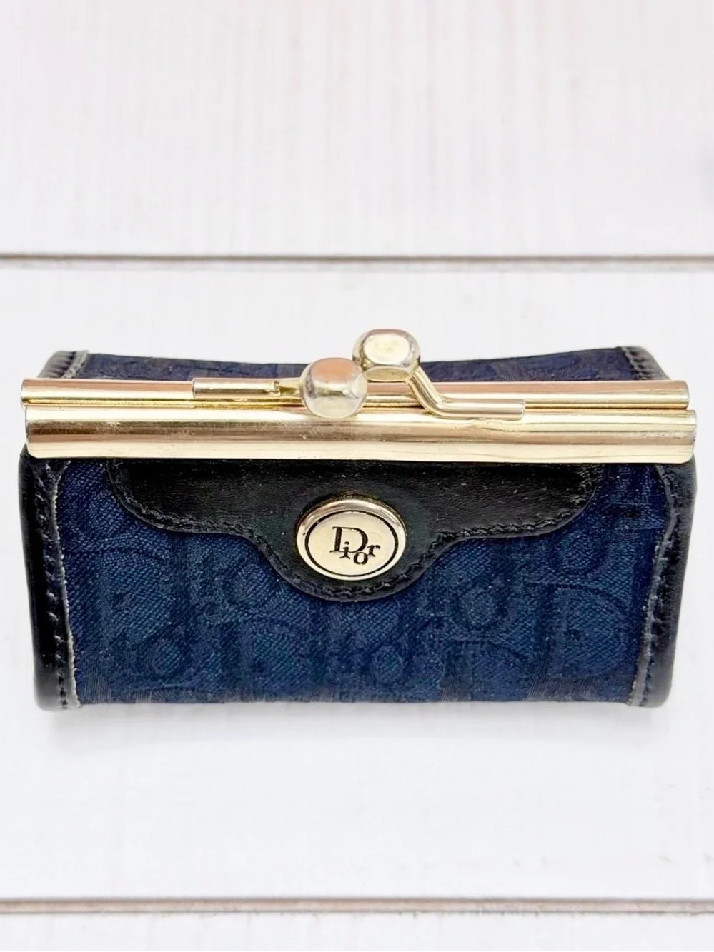 Dior Vintage Mavy Trotter Kisslock Coin Wallet/ Purse